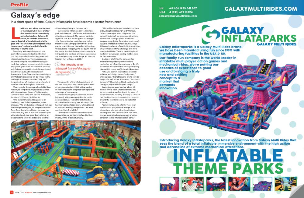 Galaxy Inflatable Parks feature in InterFun Magazine | Galaxy Multi Rides